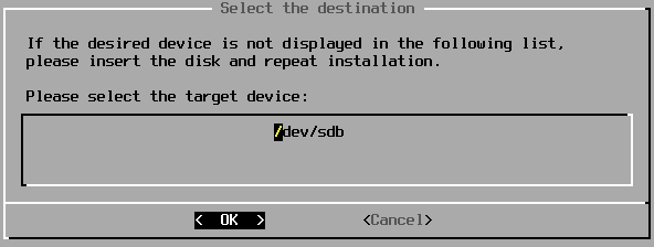 Select /dev/sdb device